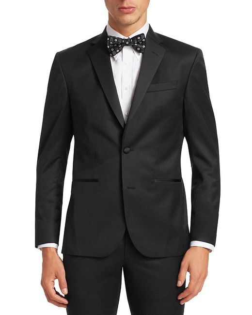 Saks Fifth Avenue Slim-fit Wool Tuxedo Jacket in Black for Men | Lyst
