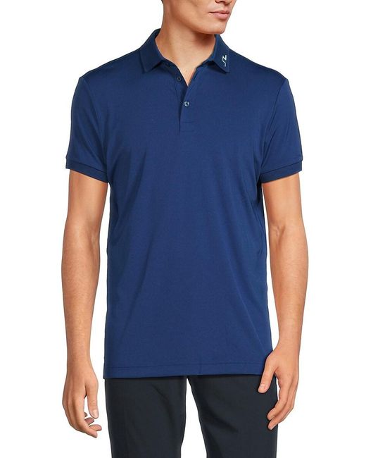 J.Lindeberg Blue J. Lindeberg Kv Print Insert Polo for men