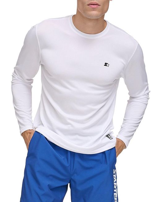 Starter White Logo Long Sleeve Rash Guard for men