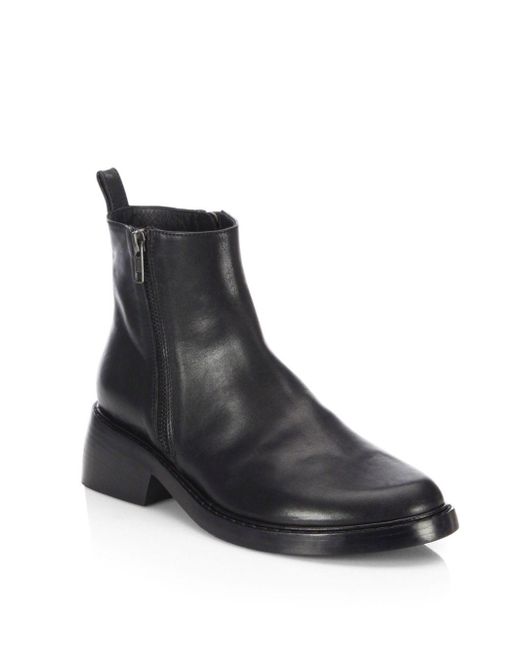 Ann Demeulemeester Black Side-zip Leather Ankle Boots