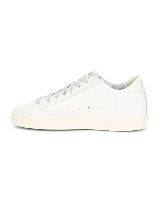 P448 White Leather Low-Top Sneakers