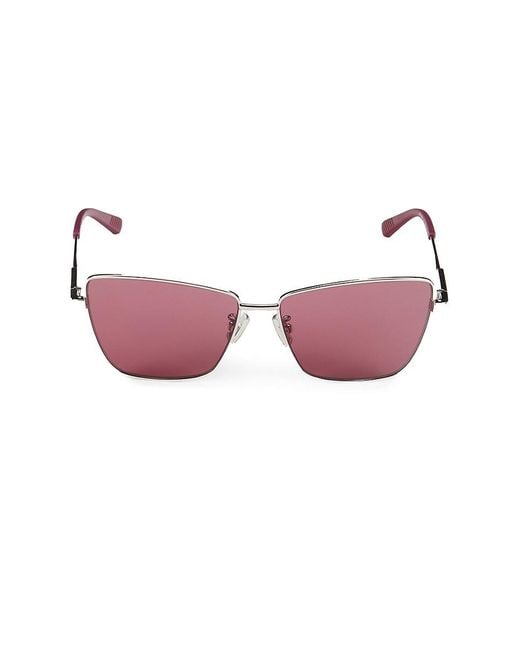 Bottega Veneta Pink 59mm Rectangle Sunglasses