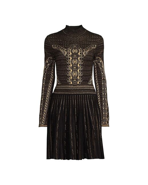 Roberto Cavalli Black Lace Wool Blend Mini Dres