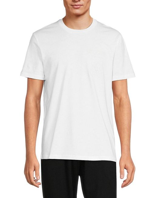 Moschino White Solid Cotton Tee for men