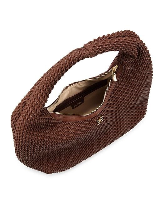 Sam Edelman Brown Rowan Textured Hobo Bag