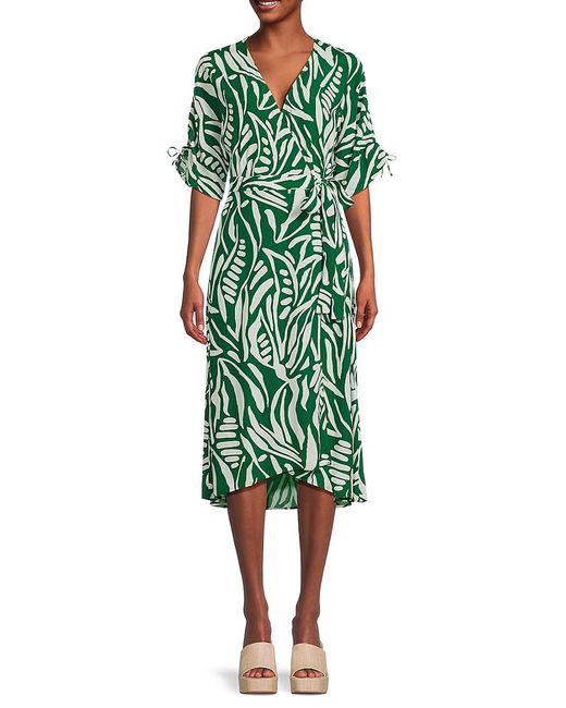 Ba&sh Green Botanical Wrap Dress