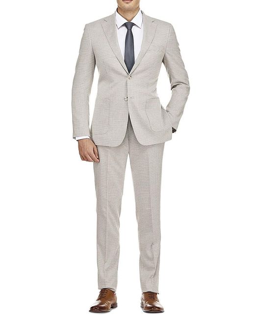 English Laundry Gray Slim Fit Check Suit for men