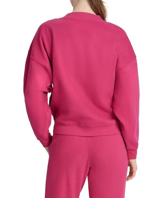 DKNY Red Drop Shoulder Cotton-Blend Sweatshirt