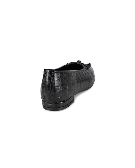 Saks Fifth Avenue Black Martine Textured Ballet Flats
