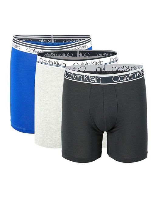 Calvin Klein Men's Boxer Brief 3 Pack Underwear - Blue Multi
