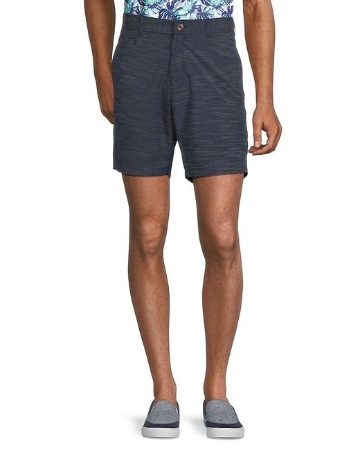 Tailorbyrd Blue Textured Performance Shorts for men