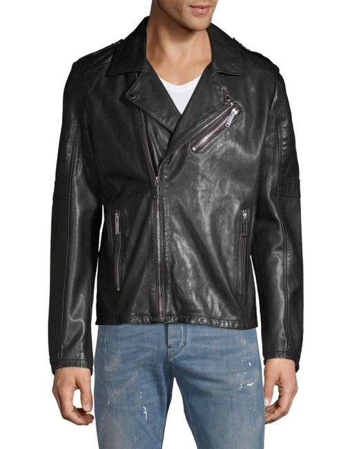 Karl Lagerfeld Bonded Leather Regular Fit Jacket in Black for Men ...