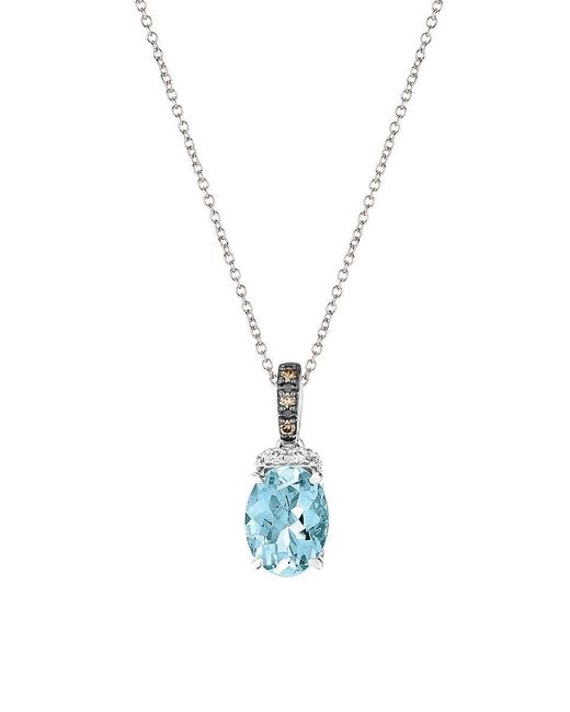 Le Vian 14k Vanilla Gold®, Sea Blue Aquamarine®, Chocolate Diamonds® & Nude  Diamondstm Pendant Necklace | Lyst