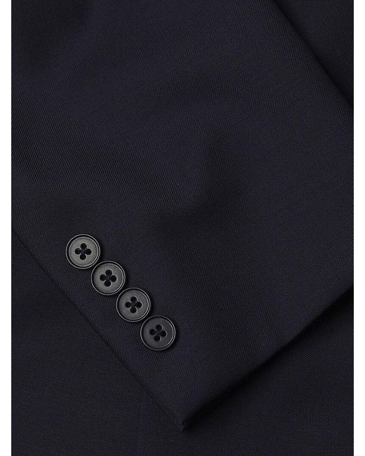 Calvin Klein Blue Plain Wool-Blend Two-Button Slim-Fit Suit for men