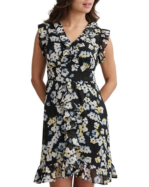 DKNY Black Ruffle Sheath Dress