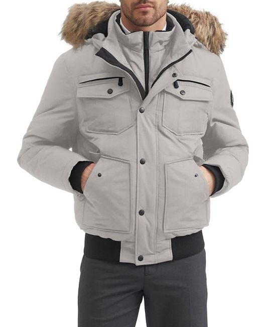 Toboggan Canada Gray Bert Faux Fur Trim Jacket for men