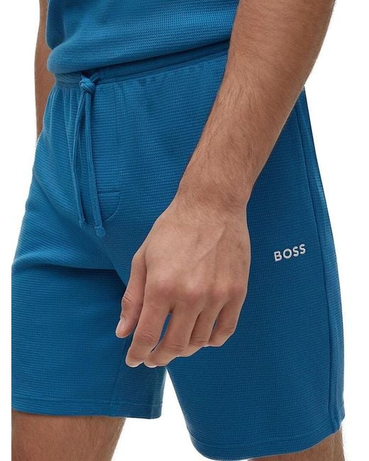 Boss Gray Logo Embroidered Pajama Shorts for men