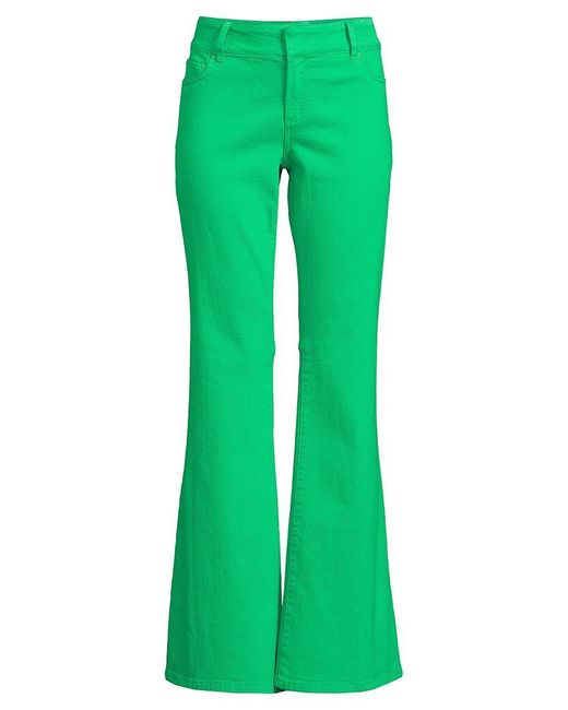 Alice + Olivia Alice + Olivia Stacey Low Rise Bell Flare Jeans in Green