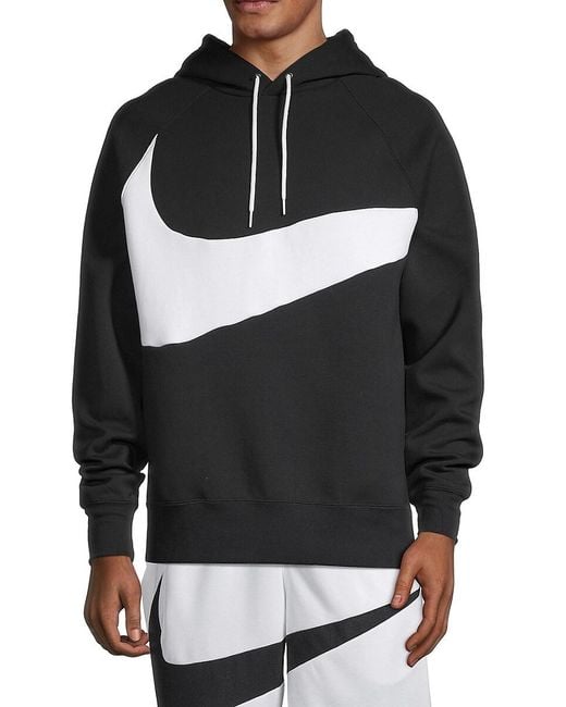 Nike Swoosh Tech Fleece Hoodie in Black for Men | Lyst UK