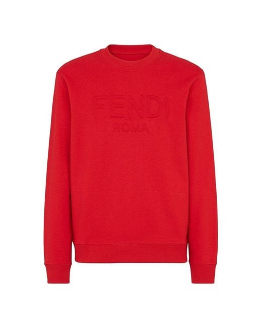 Fendi Red Roma Sweatshirt for men