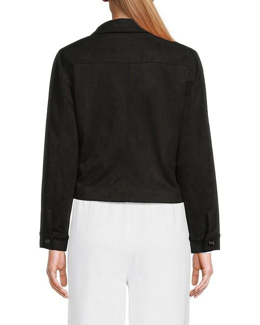 Saks Fifth Avenue Brown Faux Suede Boxy Jacket