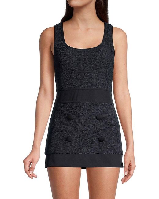 Shan Dahlia Onepiece Swimsuit Dress in Black Lyst