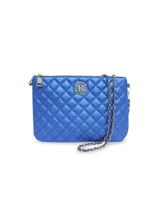 Badgley Mischka Quilted Chain Crossbody Bag in Blue Lyst