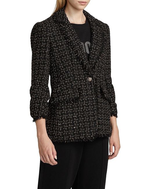 Cinq À Sept Black Sylvie Tweed Single-breasted Blazer