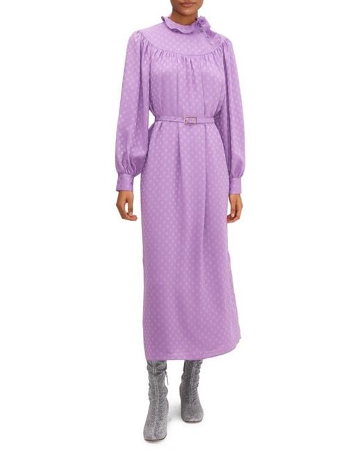 Kate Spade Purple Women's Polka Dot Maxi Dress - Candied Lilac - Size 2