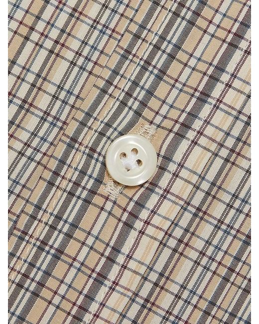 Noah NYC Gray Check Cotton Shirt for men