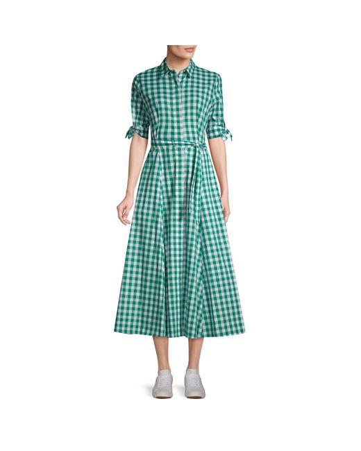 Calvin Klein Gingham Shirtdress Outlet (calvin klein green shirt dress)