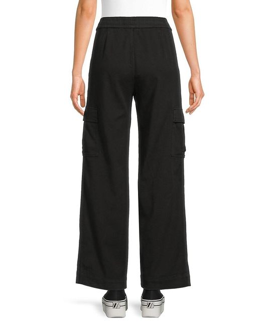 James Perse Black Soft Twill Wide-Leg Pants