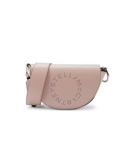 Stella McCartney Pink Logo Half Moon Vegan Leather Shoulder Bag