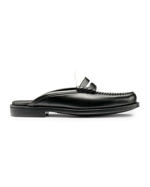 G.H.BASS Black Winston Leather Mules for men