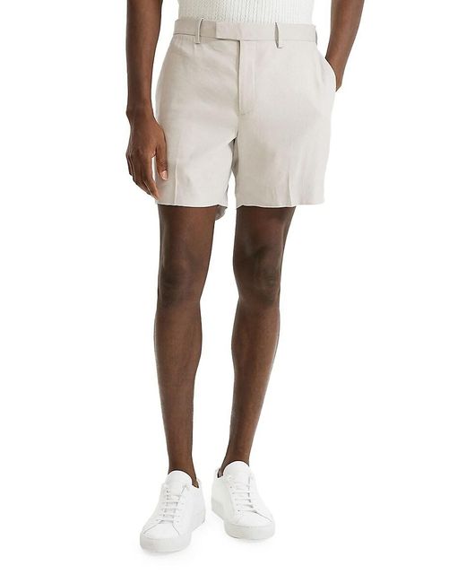 Theory White Jarin Linen-Blend Shorts for men
