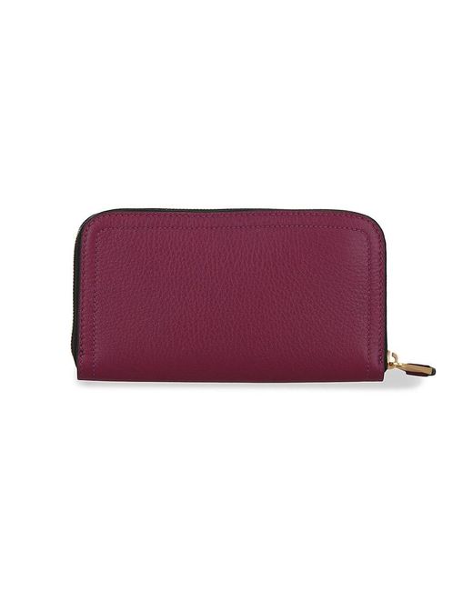 Moschino Purple Logo Leather Zip Around Wallet
