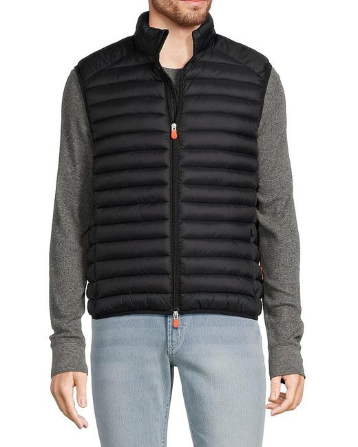 Save The Duck Black Adam Quilted Puffer Vest for men