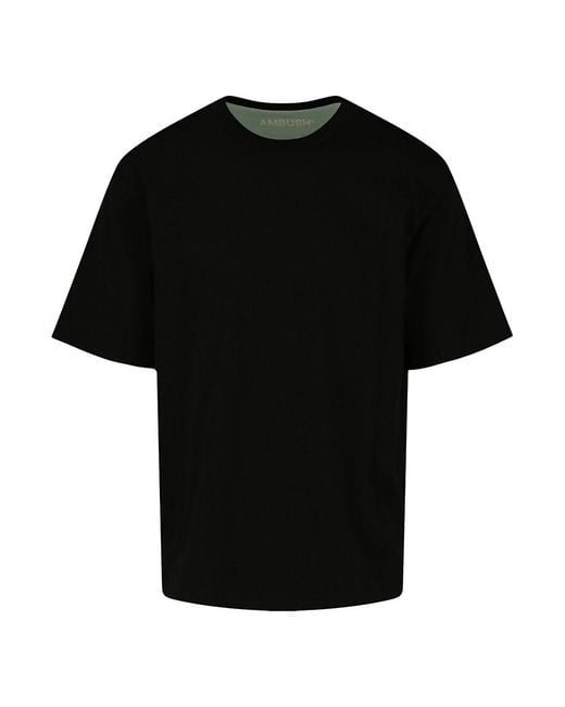 Ambush Black Cotton Oversized-Fit T-Shirt for men