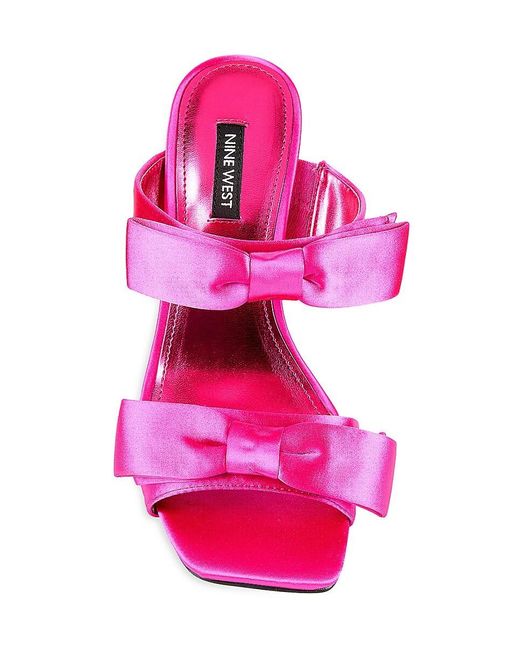 Nine West Pink Yolo Satin Stiletto Heel Sandals