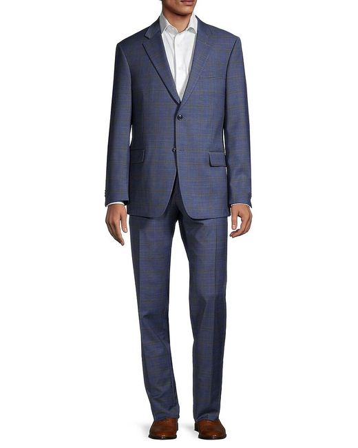 Tommy Hilfiger Plaid Woolblend Suit in Blue for Men Lyst