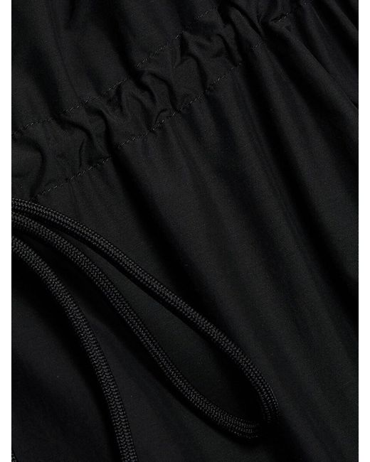 Theory Black Drawstring Cotton-blend T-shirt Minidress