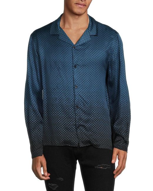 The Kooples Blue Dot Print Shirt for men