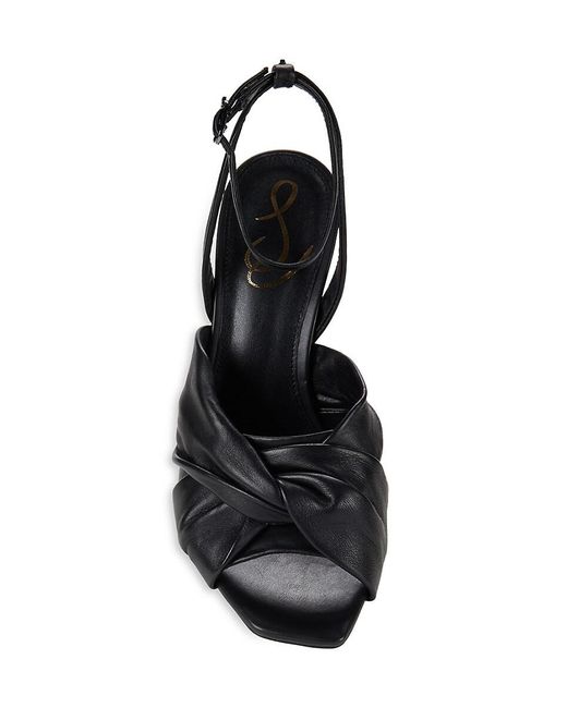 Sam Edelman Black Lavendar Leather Ankle Strap Sandals