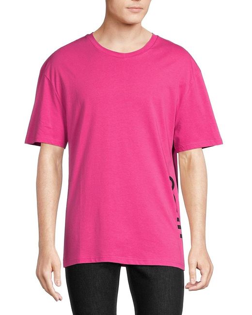 HUGO Pink Relaxed Fit Logo Tee for men