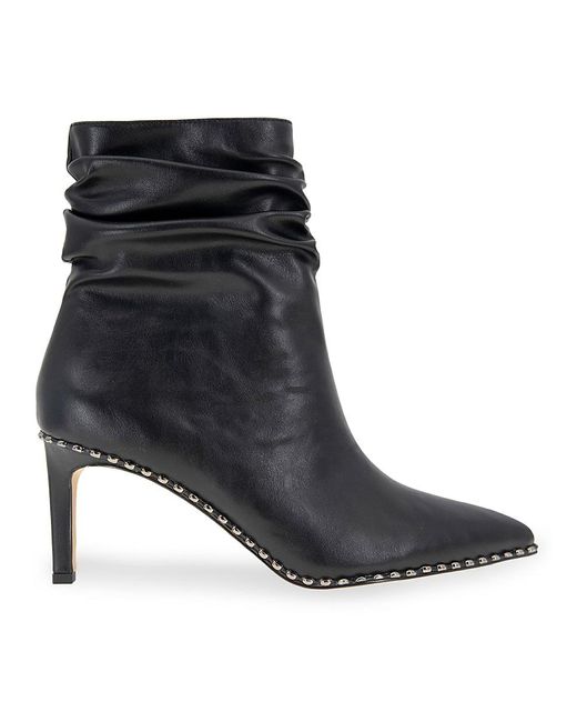 BCBGeneration Manda Studded Ruched Ankle Boots in Black