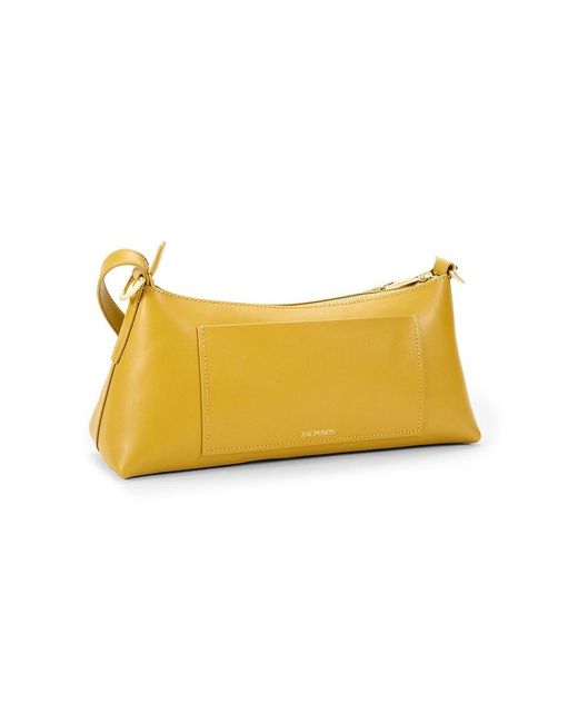 Zac Posen Yellow Chain Leather Shoulder Bag
