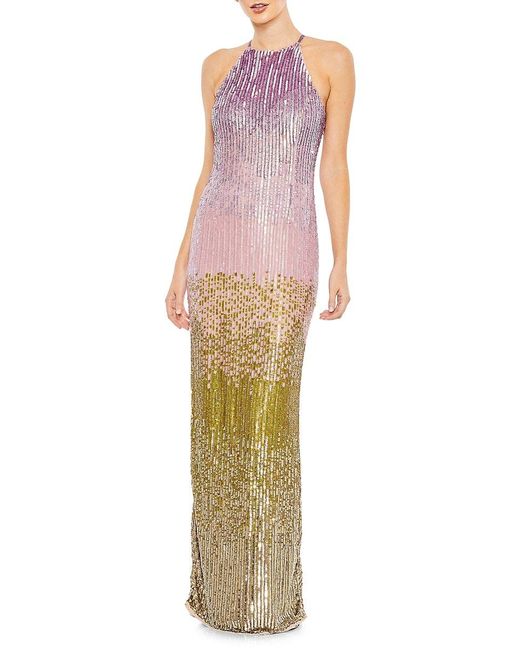 mac duggal halter sequin gown