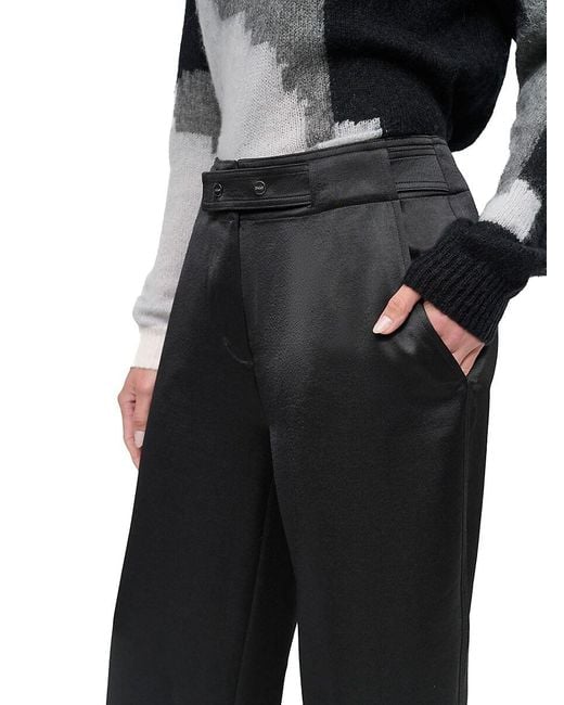 DKNY White Belted Wide Leg Pants