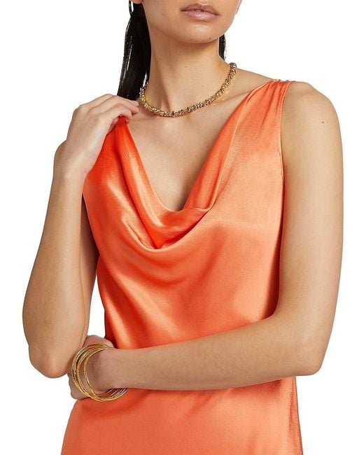 Rails Orange Indra Satin Cowlneck Minidress