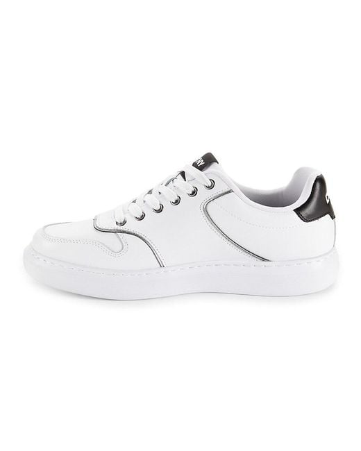 DKNY Black Low Top Leather Sneakers for men